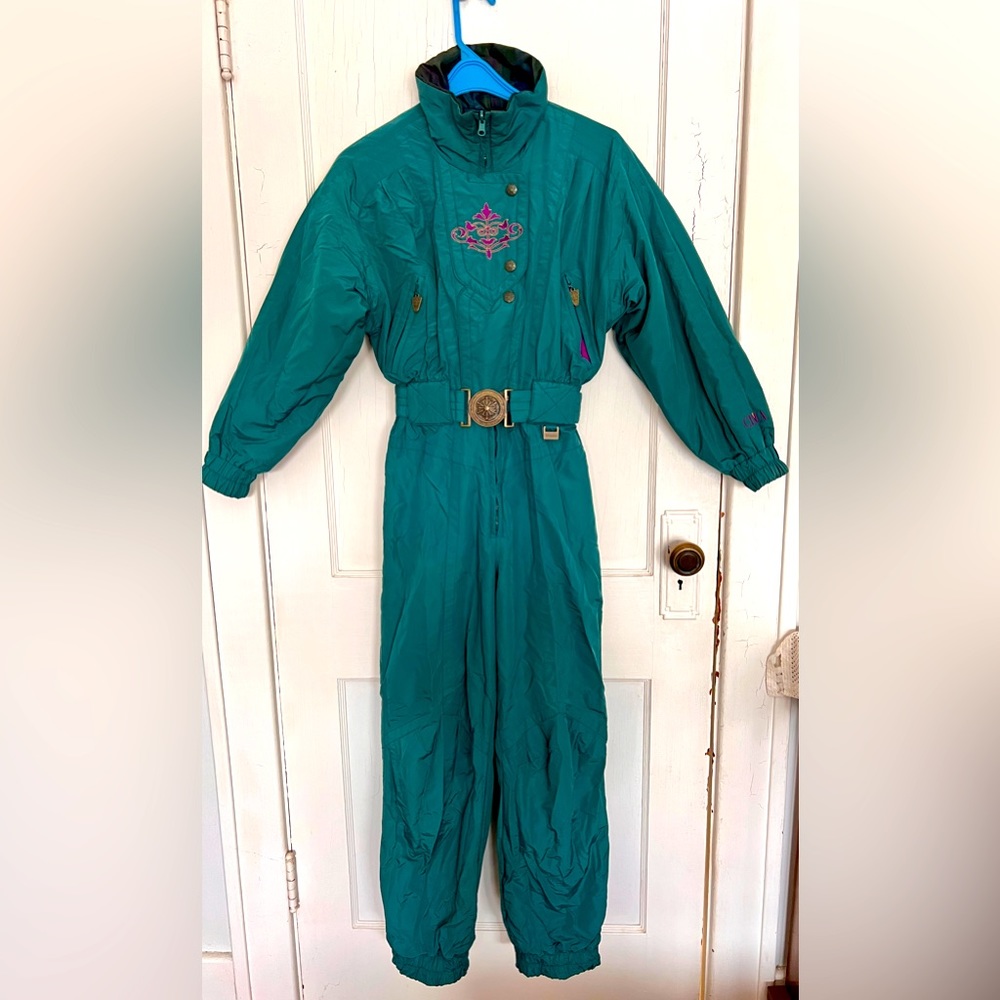 Vintage, Reversible, one piece CIMA women’s ski suit - Petite!